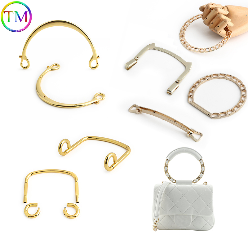 Women Accessories Description - 2/10Pcs Golden Bag Chain Handle Purse