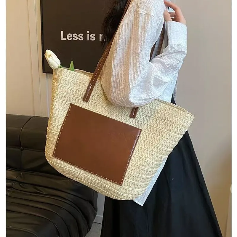Accessories Woman - Straw hand-woven tote bag large capacity