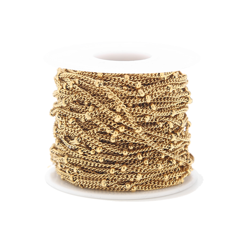 2 Meters Stainless Steel Gold  - Beaded Anklet Chain recensione e prezzo