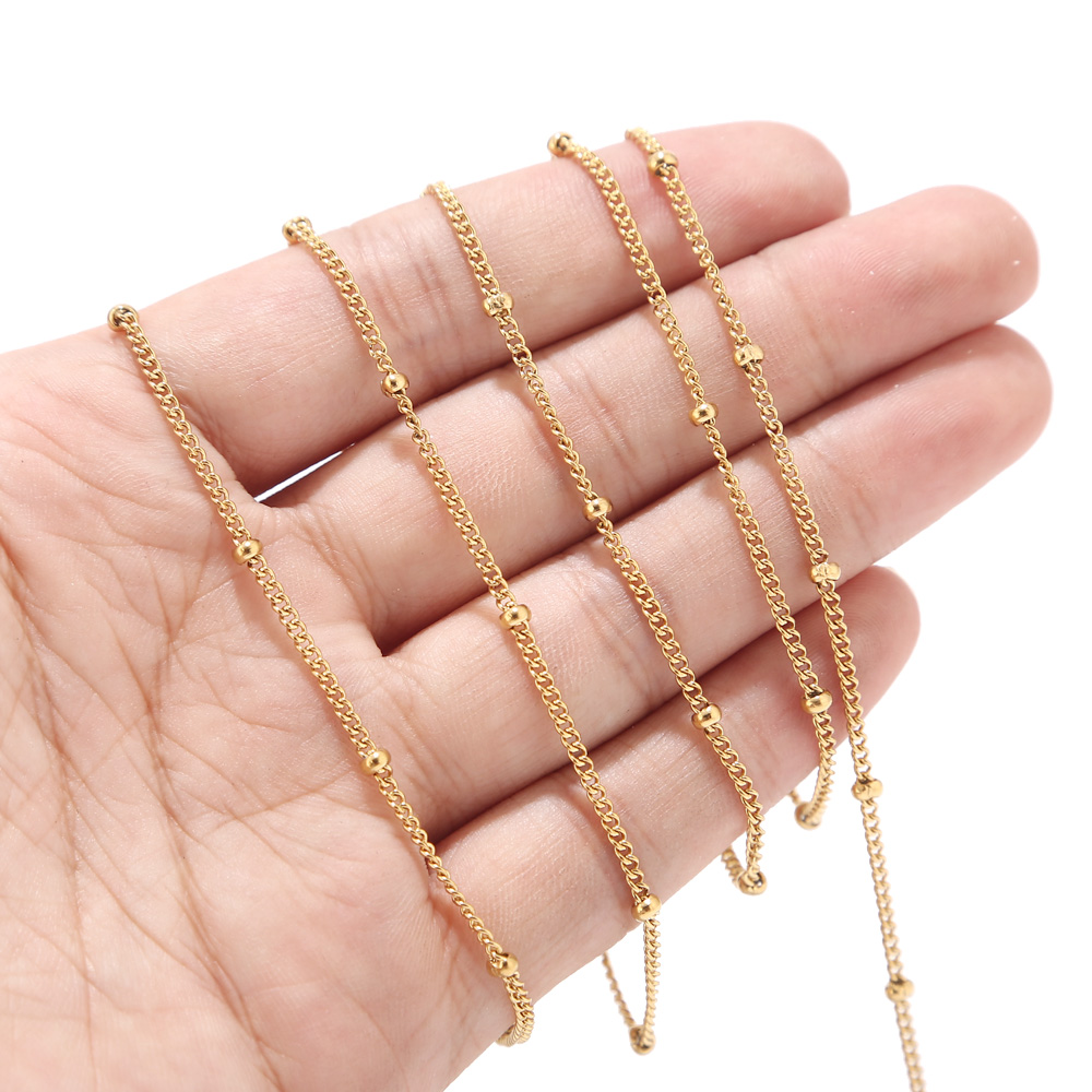 2 Meters Stainless Steel Gold  - Beaded Anklet Chain recensione e prezzo