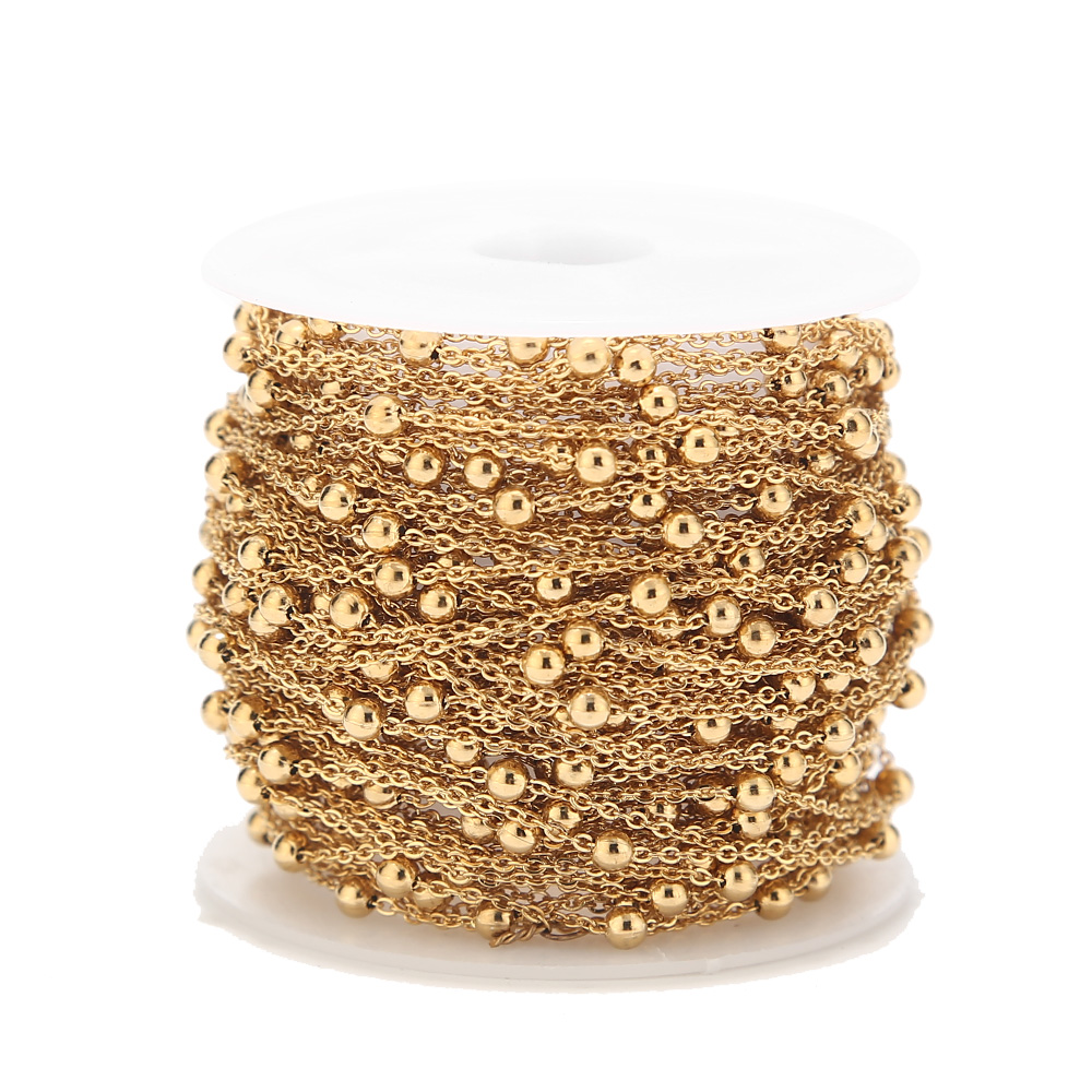 2 Meters Stainless Steel Gold  - Beaded Anklet Chain recensione e prezzo