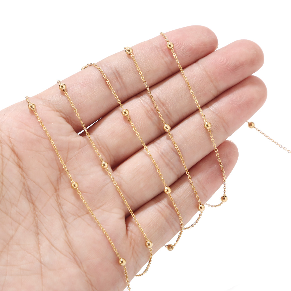 2 Meters Stainless Steel Gold  - Beaded Anklet Chain recensione e prezzo