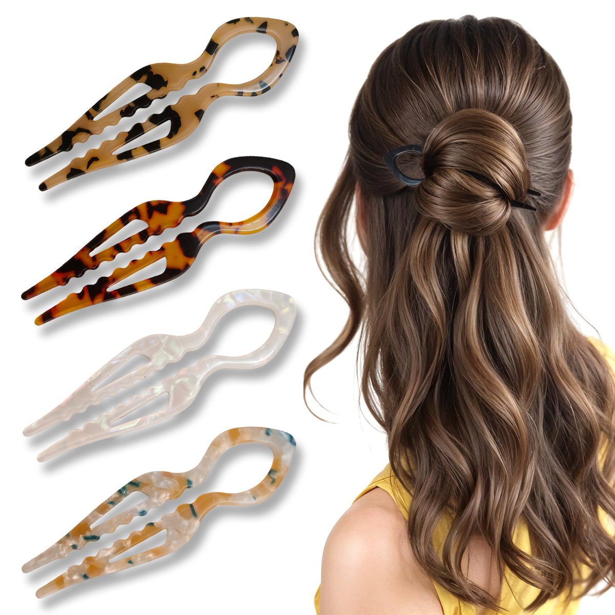 U-Shaped Hair Sticks Tortoises - Women Knight Accessories recensione e prezzo