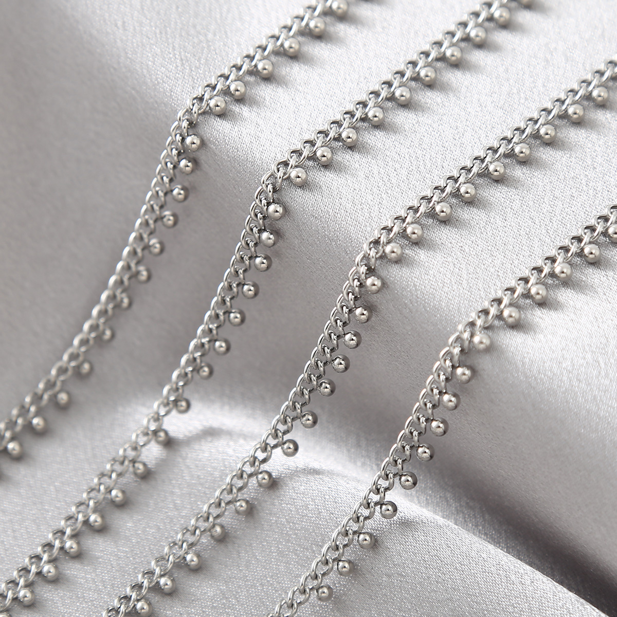 1Meter Stainless Steel Curb Li - Beaded Anklet Chain recensione e prezzo