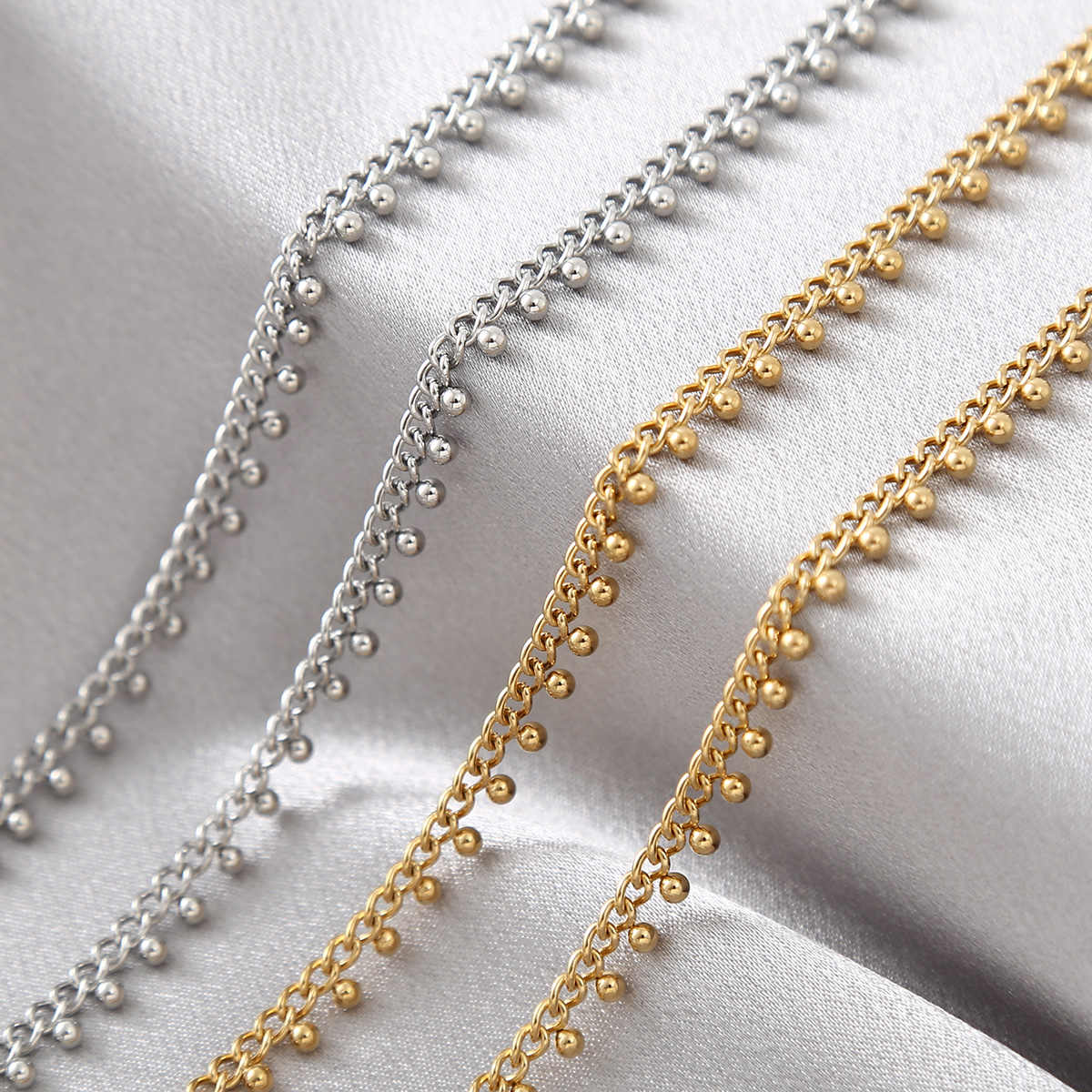 1Meter Stainless Steel Curb Li - Beaded Anklet Chain recensione e prezzo