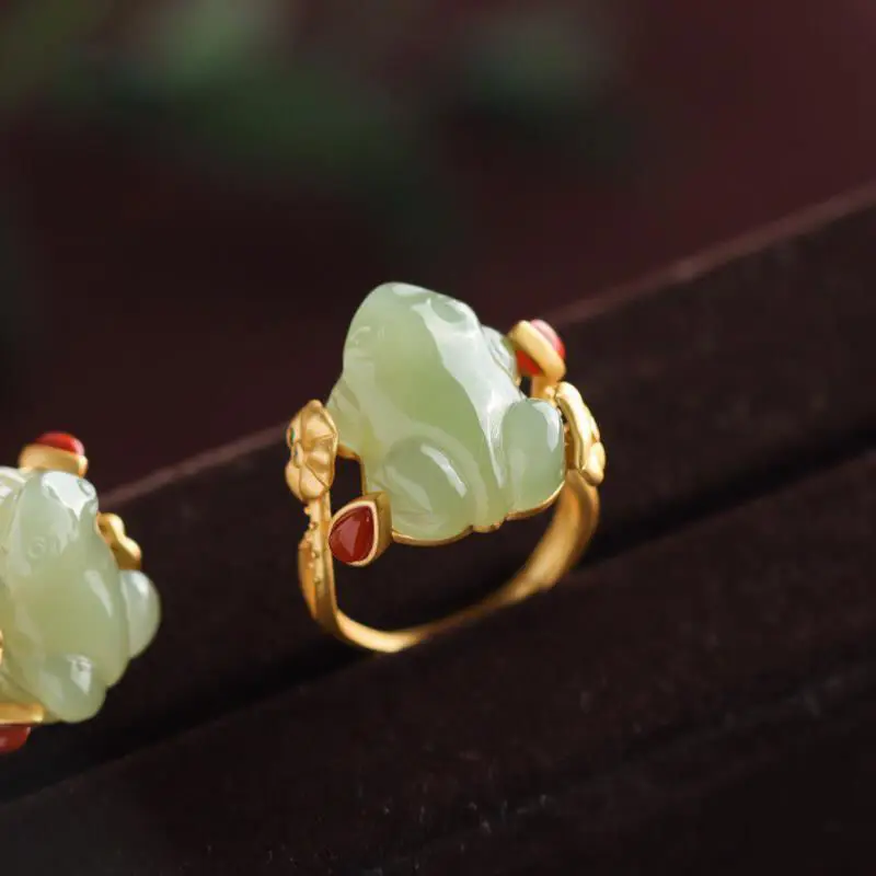 Green Jade Frog Rings Charms N - Women'S Accessories Rings recensione e prezzo