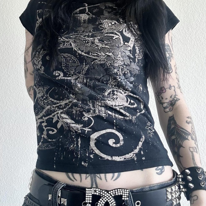 Y2k Gothic Grunge T Shirts Wom - Women'S Emo Accessories recensione e prezzo