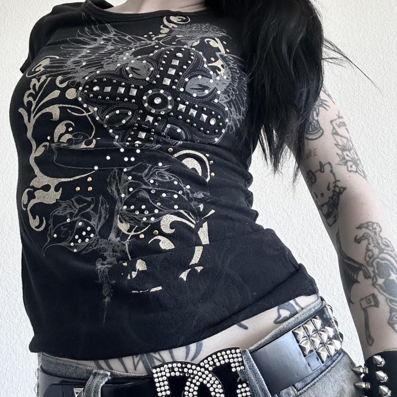 Y2k Gothic Grunge T Shirts Wom - Women'S Emo Accessories recensione e prezzo