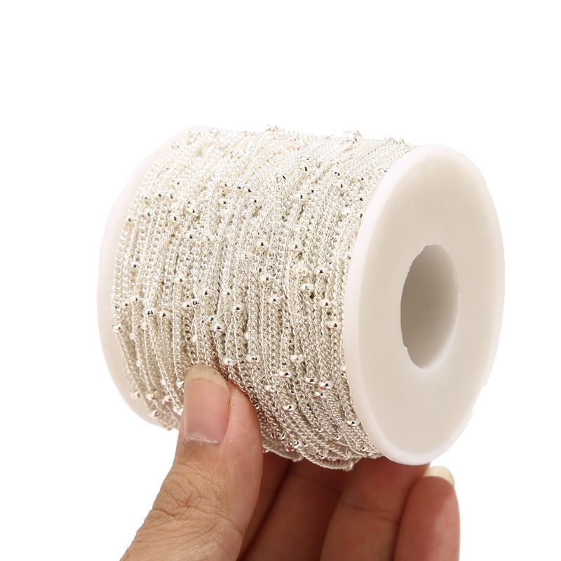 2 Meters Stainless Steel Silve - Beaded Anklet Chain recensione e prezzo