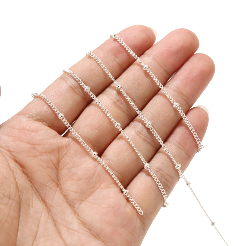 2 Meters Stainless Steel Silve - Beaded Anklet Chain recensione e prezzo