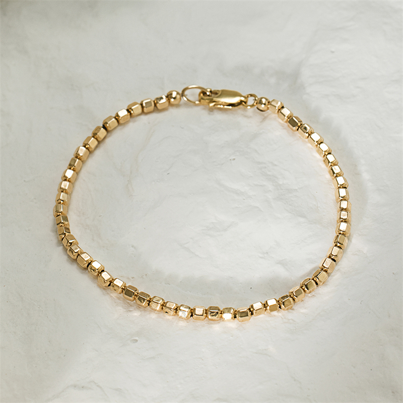 14K Gold Filled Bead Bracelet  - Beaded Anklet Chain recensione e prezzo