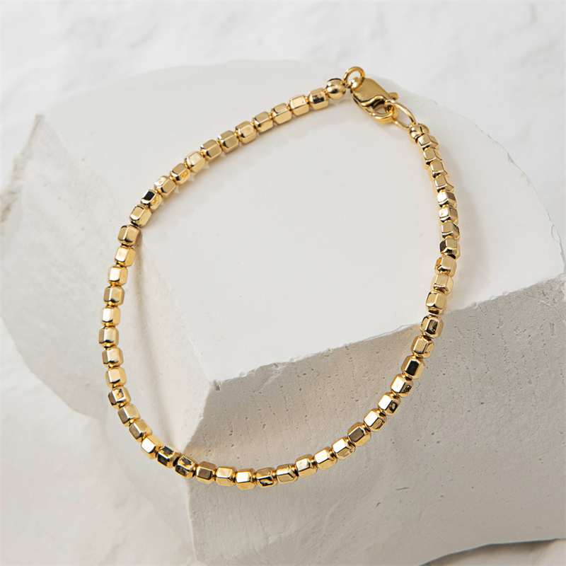 14K Gold Filled Bead Bracelet  - Beaded Anklet Chain recensione e prezzo