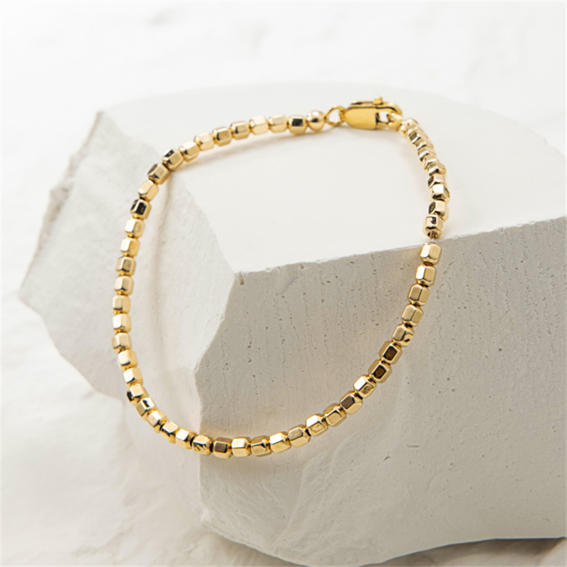 14K Gold Filled Bead Bracelet  - Beaded Anklet Chain recensione e prezzo