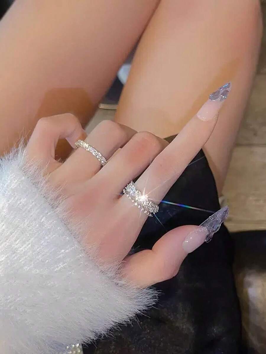 2pcs Luxury Y2K Style Copper Z - Women'S Accessories Rings recensione e prezzo