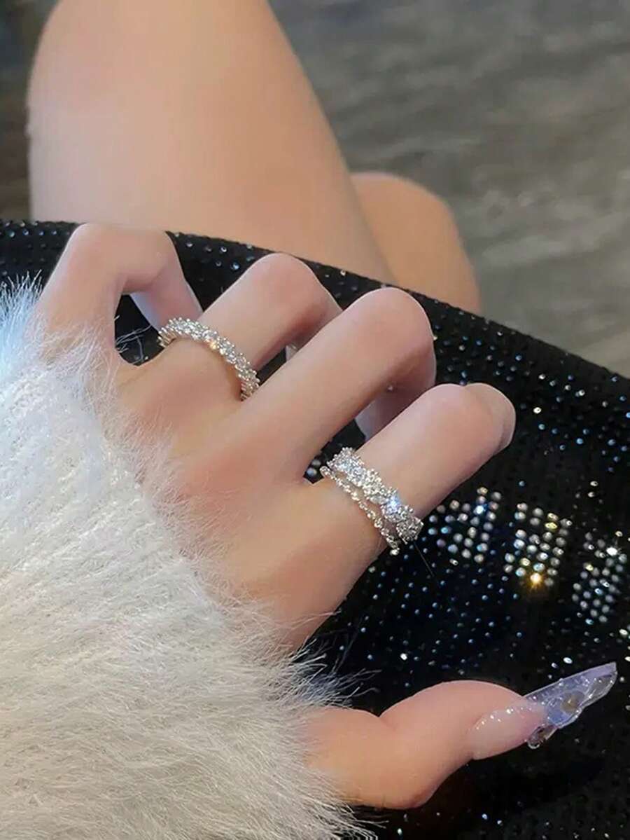 2pcs Luxury Y2K Style Copper Z - Women'S Accessories Rings recensione e prezzo