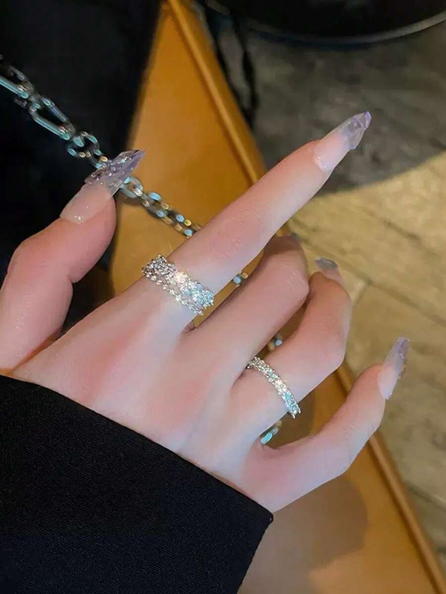 2pcs Luxury Y2K Style Copper Z - Women'S Accessories Rings recensione e prezzo