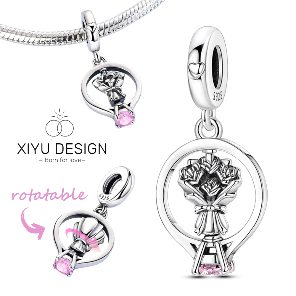925 Silver Charm Bead Rotatabl - Women Accessories Bouquet recensione e prezzo