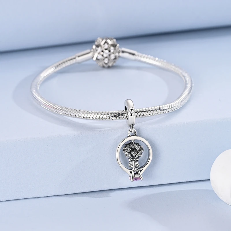 925 Silver Charm Bead Rotatabl - Women Accessories Bouquet recensione e prezzo