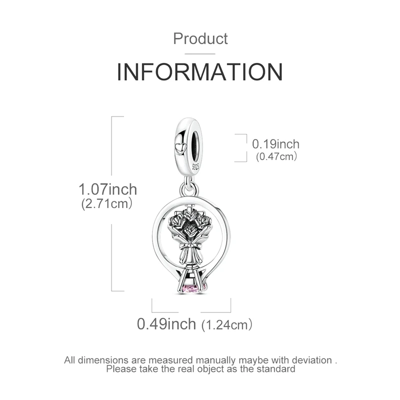 925 Silver Charm Bead Rotatabl - Women Accessories Bouquet recensione e prezzo
