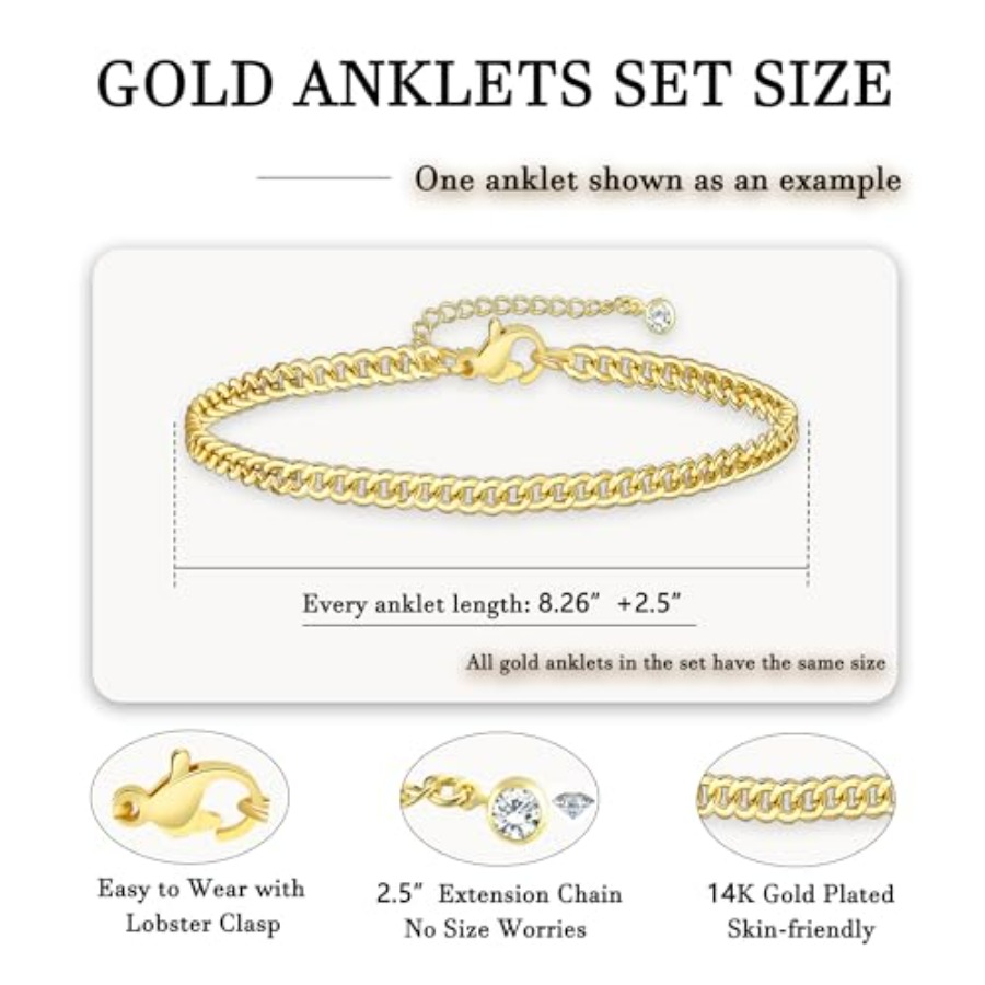 21PCS Ankle Bracelets for Wome - Beaded Anklet Chain recensione e prezzo