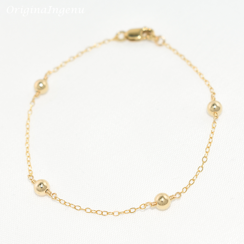 14K Gold Filled Beads Bracelet - Beaded Anklet Chain recensione e prezzo