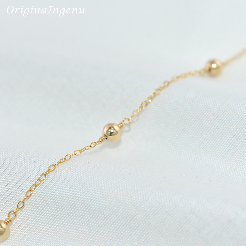 14K Gold Filled Beads Bracelet - Beaded Anklet Chain recensione e prezzo