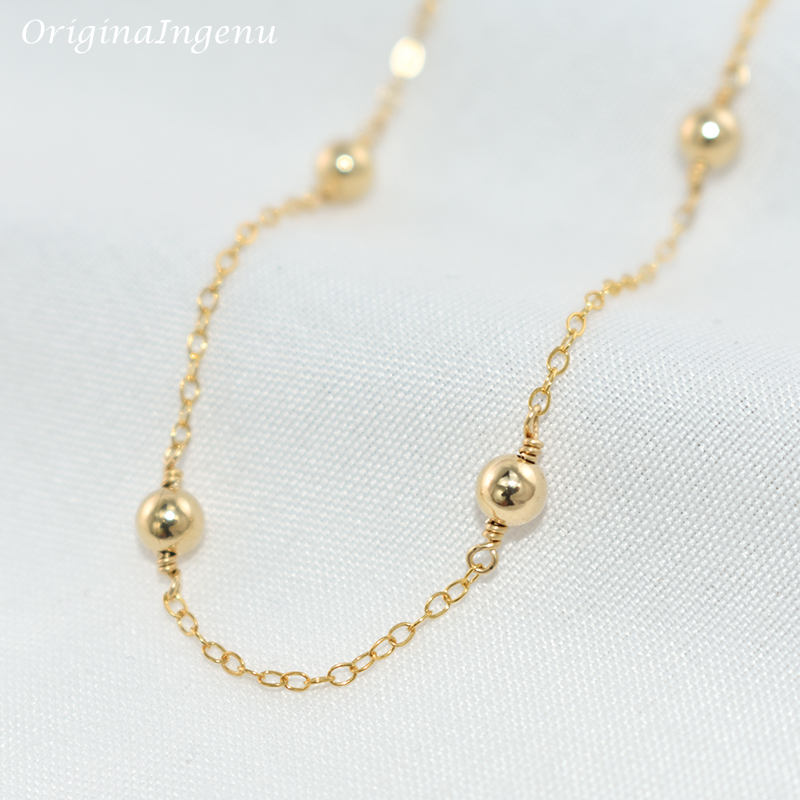 14K Gold Filled Beads Bracelet - Beaded Anklet Chain recensione e prezzo
