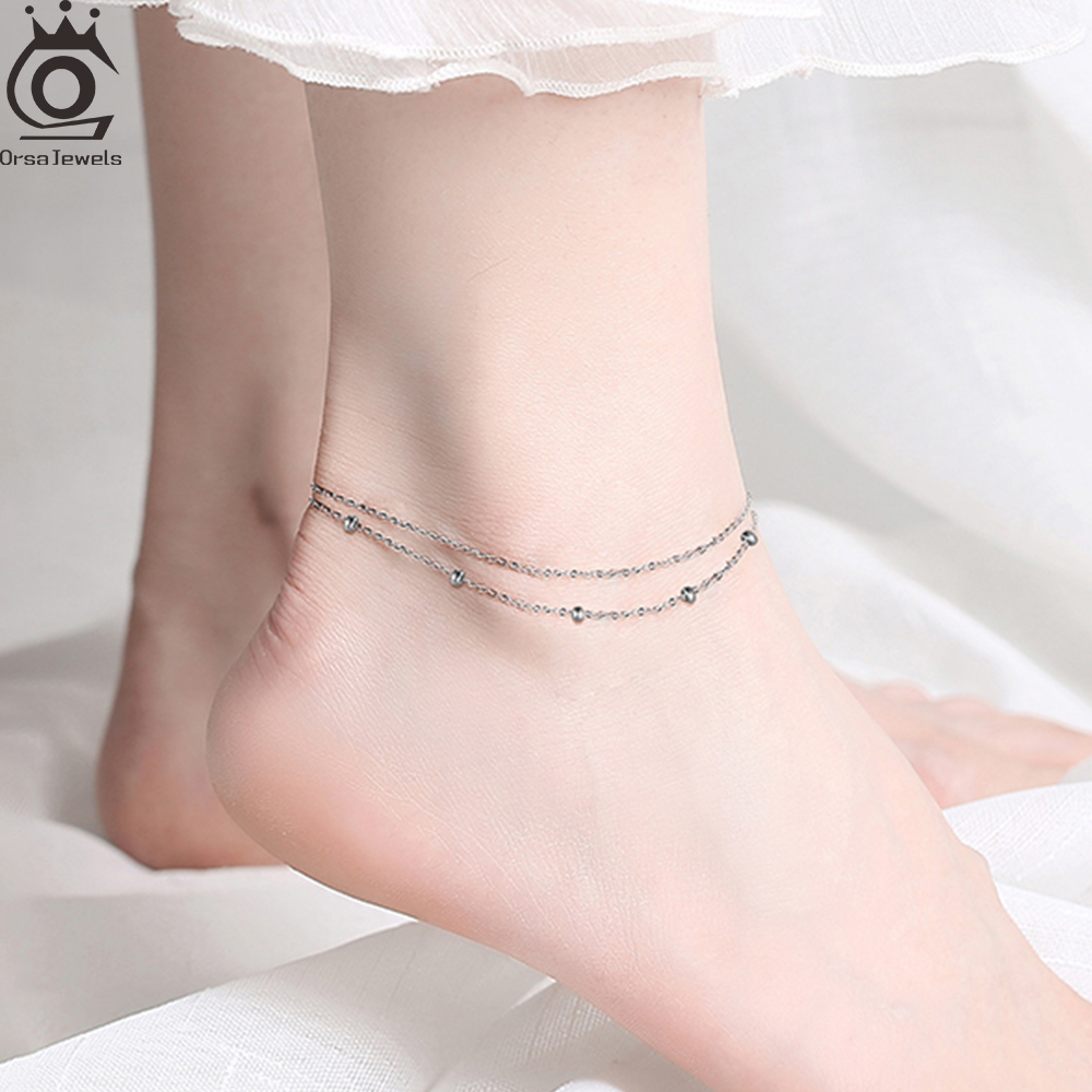 ORSA JEWELS Fashion 925 Sterli - Beaded Anklet Chain recensione e prezzo