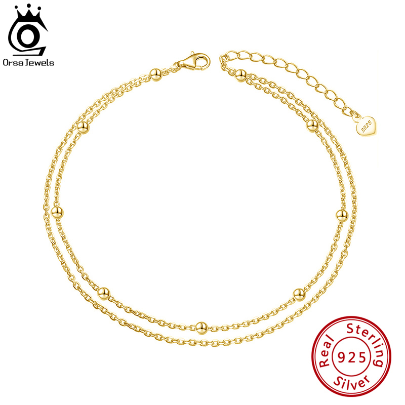 ORSA JEWELS Fashion 925 Sterli - Beaded Anklet Chain recensione e prezzo