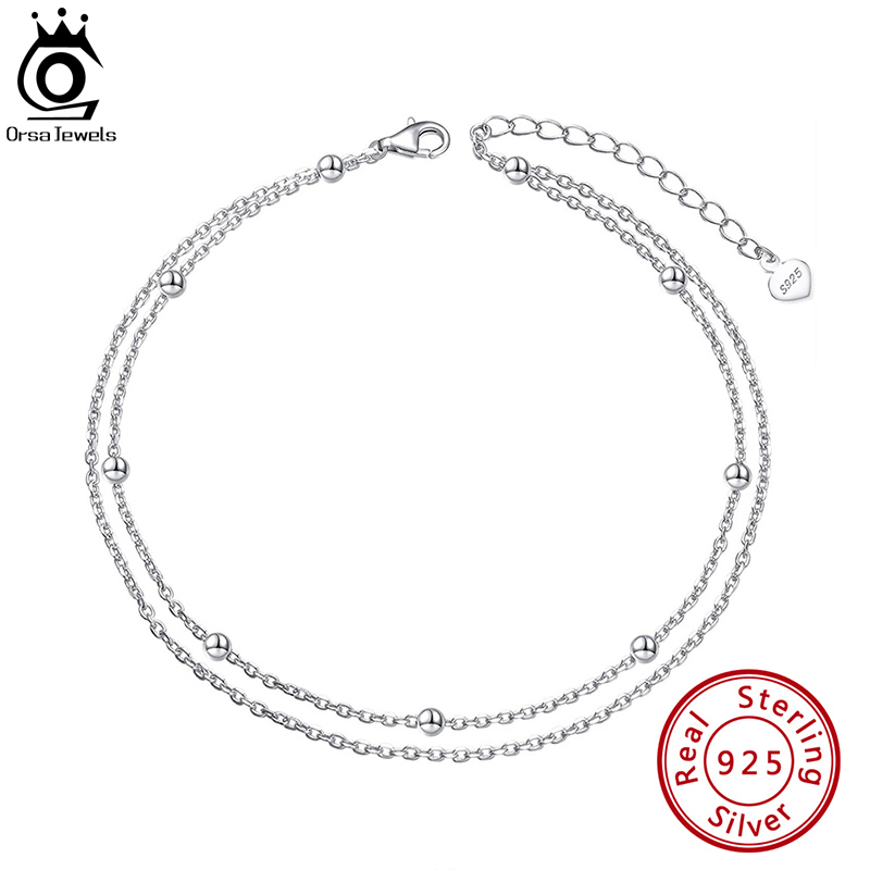 ORSA JEWELS Fashion 925 Sterli - Beaded Anklet Chain recensione e prezzo