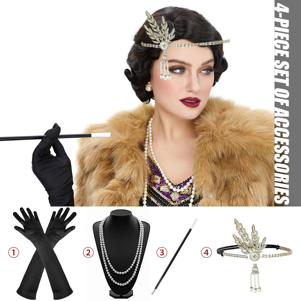 4PCS 1920s Great Gatsby Access - Women'S Accessories In The 1920S recensione e prezzo