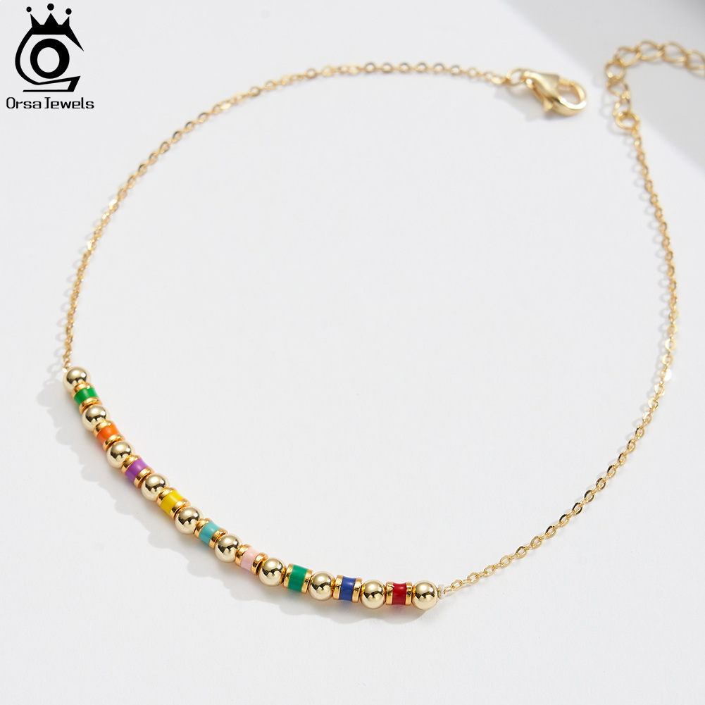 ORSA JEWELS 925 Sterling Silve - Beaded Anklet Chain recensione e prezzo