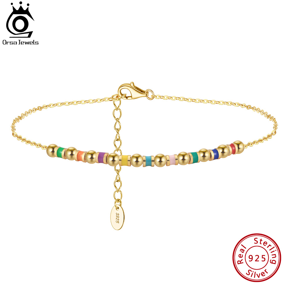 ORSA JEWELS 925 Sterling Silve - Beaded Anklet Chain recensione e prezzo