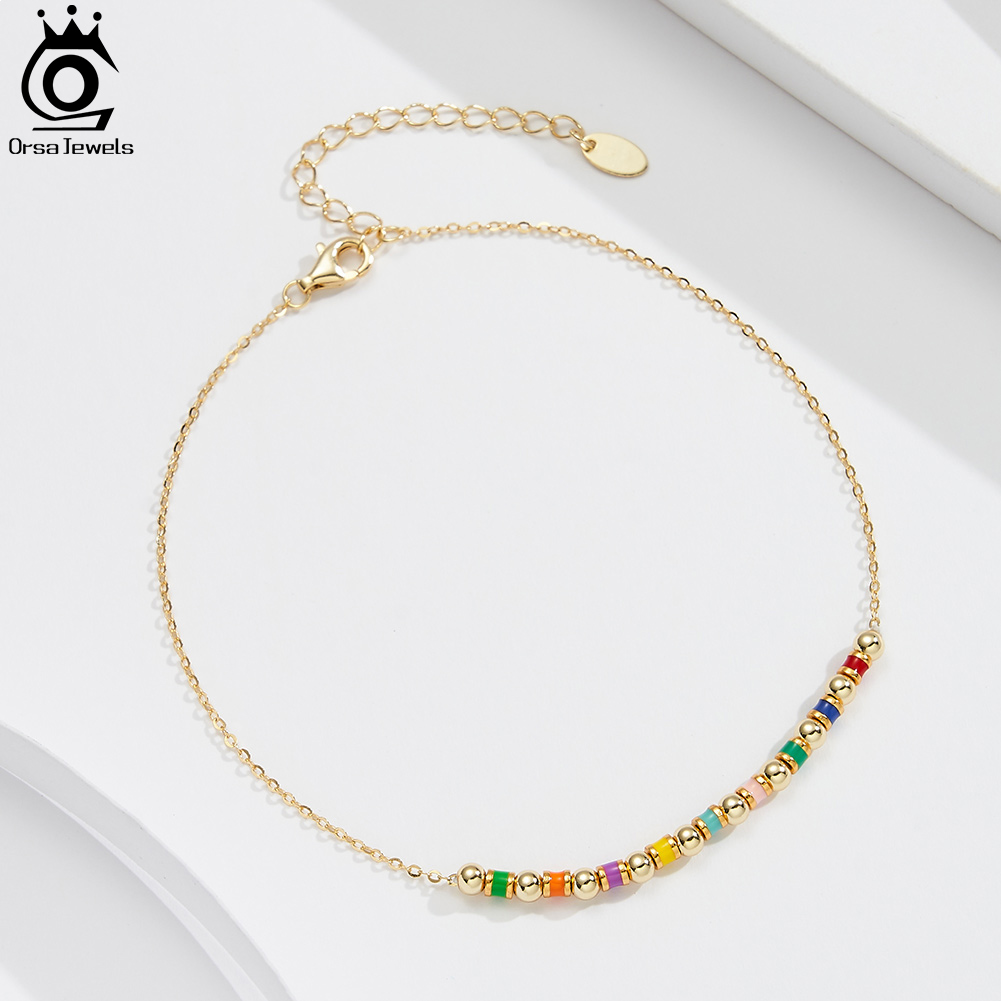 ORSA JEWELS 925 Sterling Silve - Beaded Anklet Chain recensione e prezzo