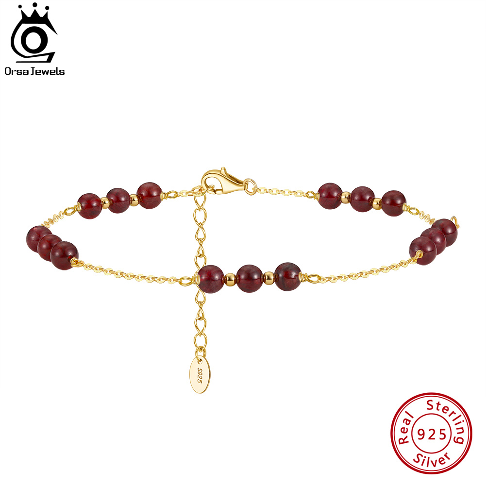 ORSA JEWELS 14K Gold Genuine 4 - Beaded Anklet Chain recensione e prezzo