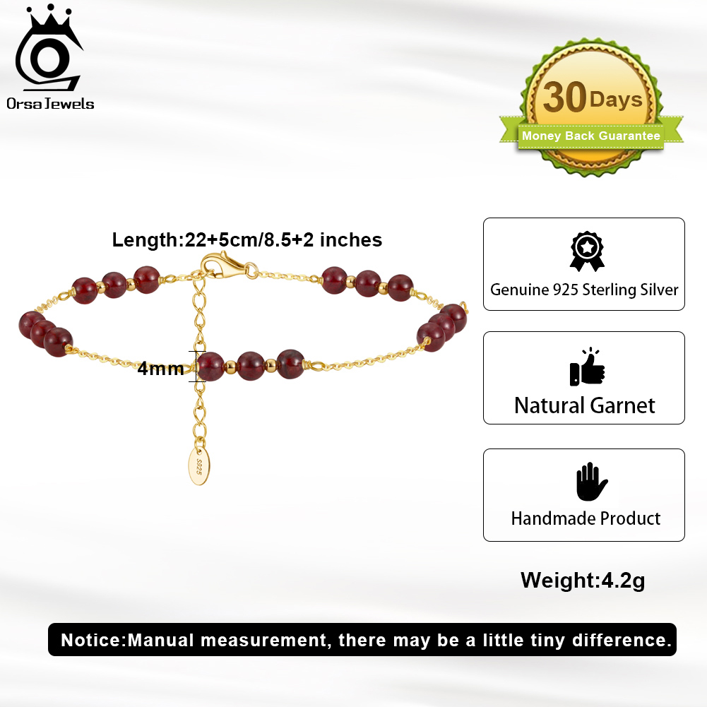 ORSA JEWELS 14K Gold Genuine 4 - Beaded Anklet Chain recensione e prezzo