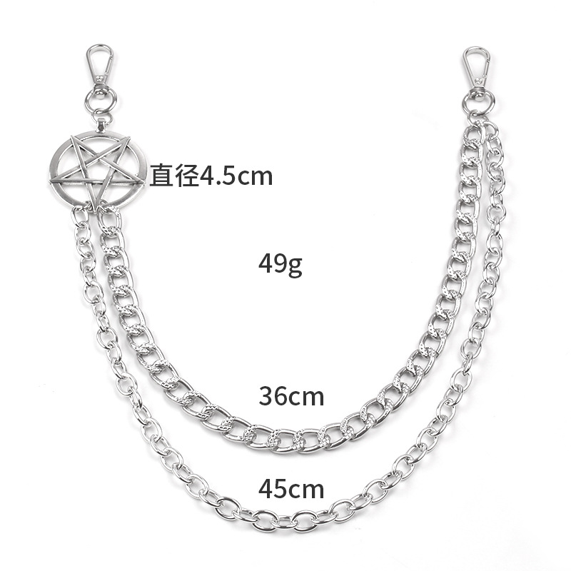 Punk Metal Chain Pentagram Key - Women'S Emo Accessories recensione e prezzo