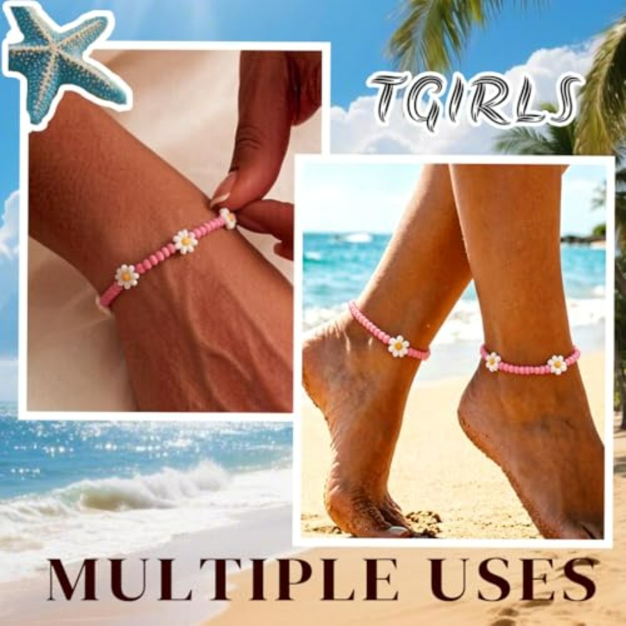 Boho Ankle Bracelets for Women - Beaded Anklet Chain recensione e prezzo