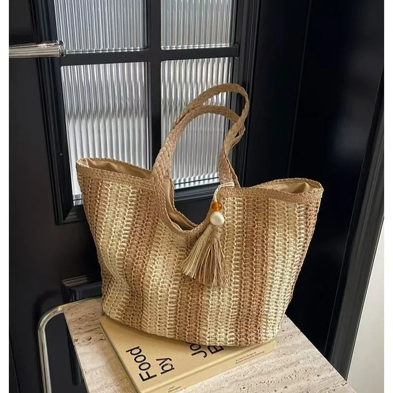Striped woven straw tote bag f - Accessories Woman recensione e prezzo