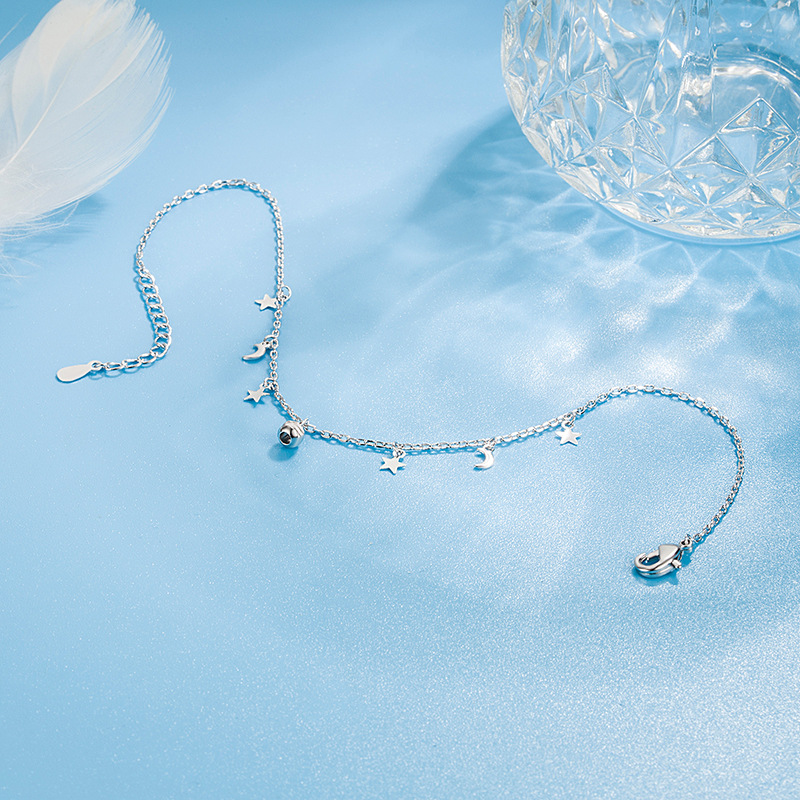 Romantic Moon Star Bead Feet C - Beaded Anklet Chain recensione e prezzo