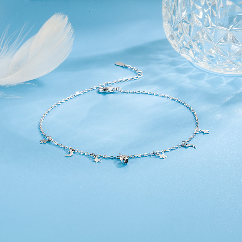 Romantic Moon Star Bead Feet C - Beaded Anklet Chain recensione e prezzo