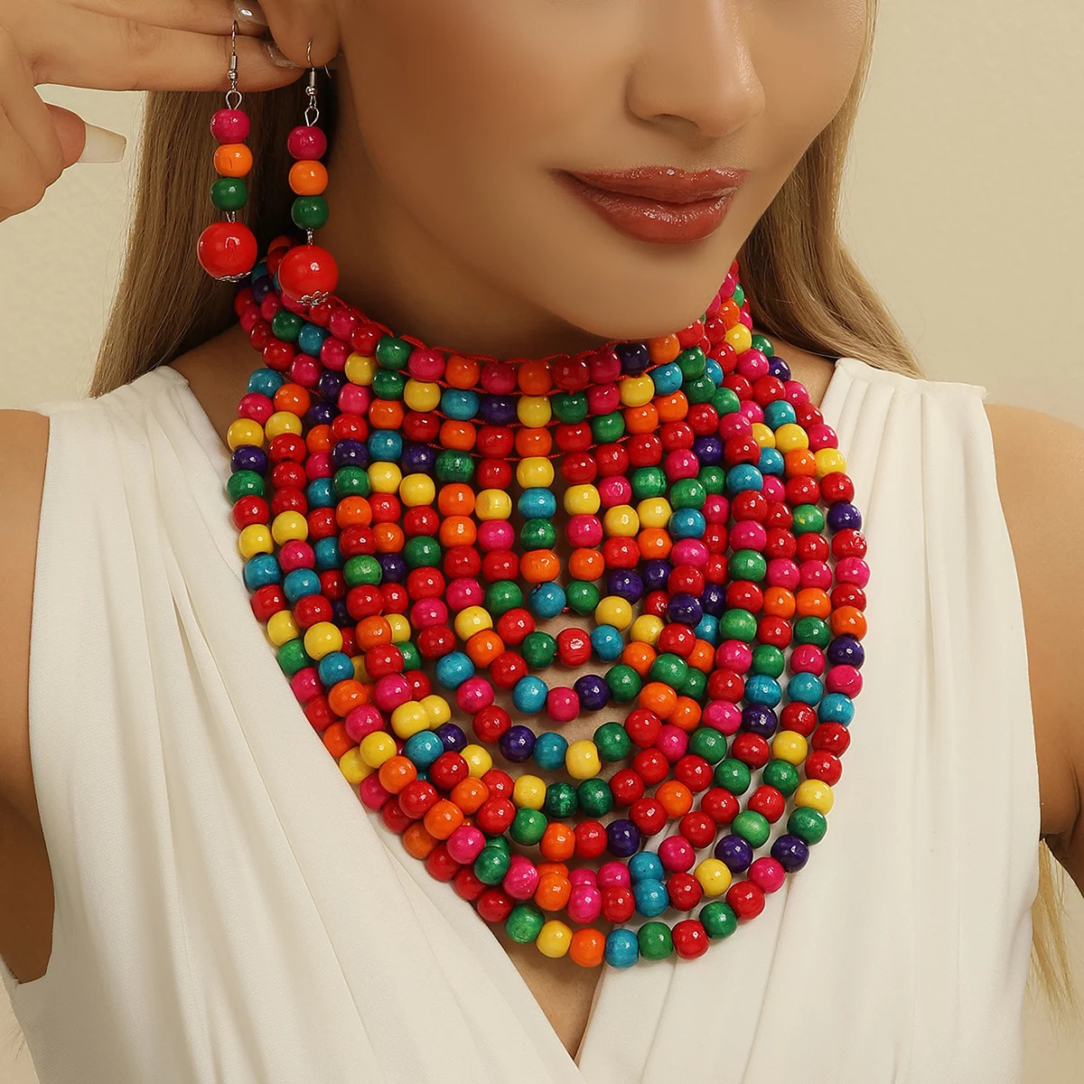 African style wood bead fringe - Women'S Accessories Amazon recensione e prezzo