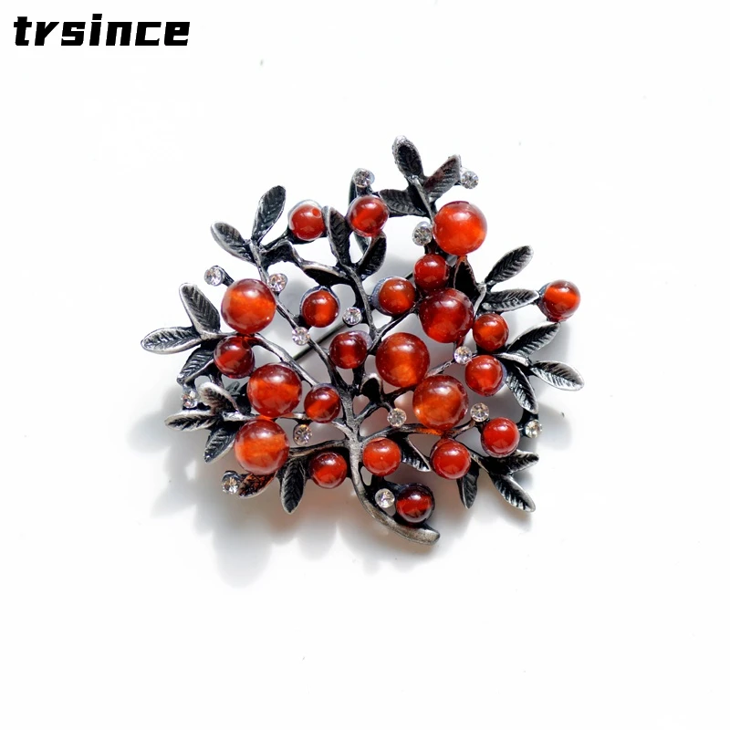 Red Rhinestone Trees Brooch Na - Women Accessories Bouquet recensione e prezzo