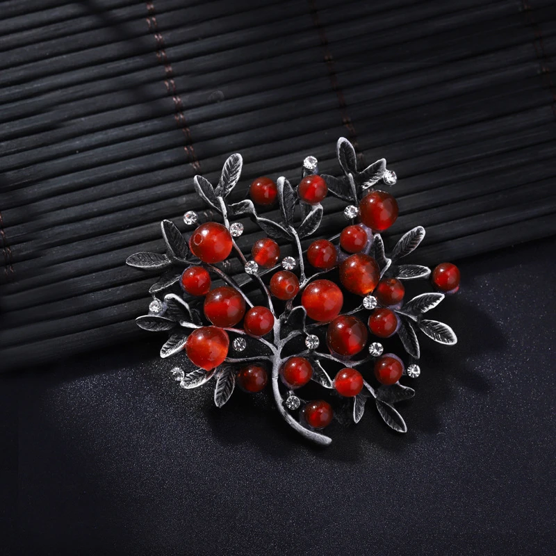 Red Rhinestone Trees Brooch Na - Women Accessories Bouquet recensione e prezzo