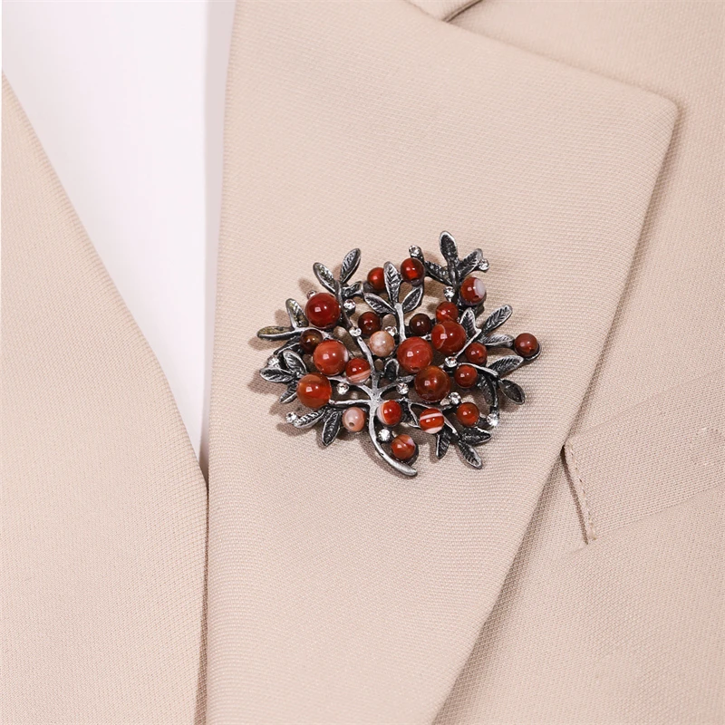 Red Rhinestone Trees Brooch Na - Women Accessories Bouquet recensione e prezzo