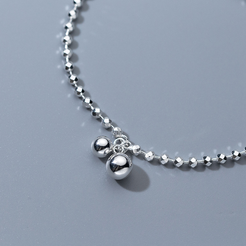925 Sterling Silver Diamond-Cu - Beaded Anklet Chain recensione e prezzo