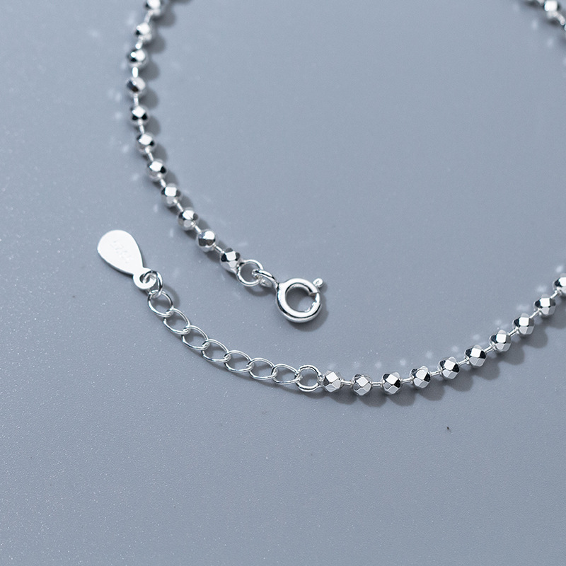925 Sterling Silver Diamond-Cu - Beaded Anklet Chain recensione e prezzo