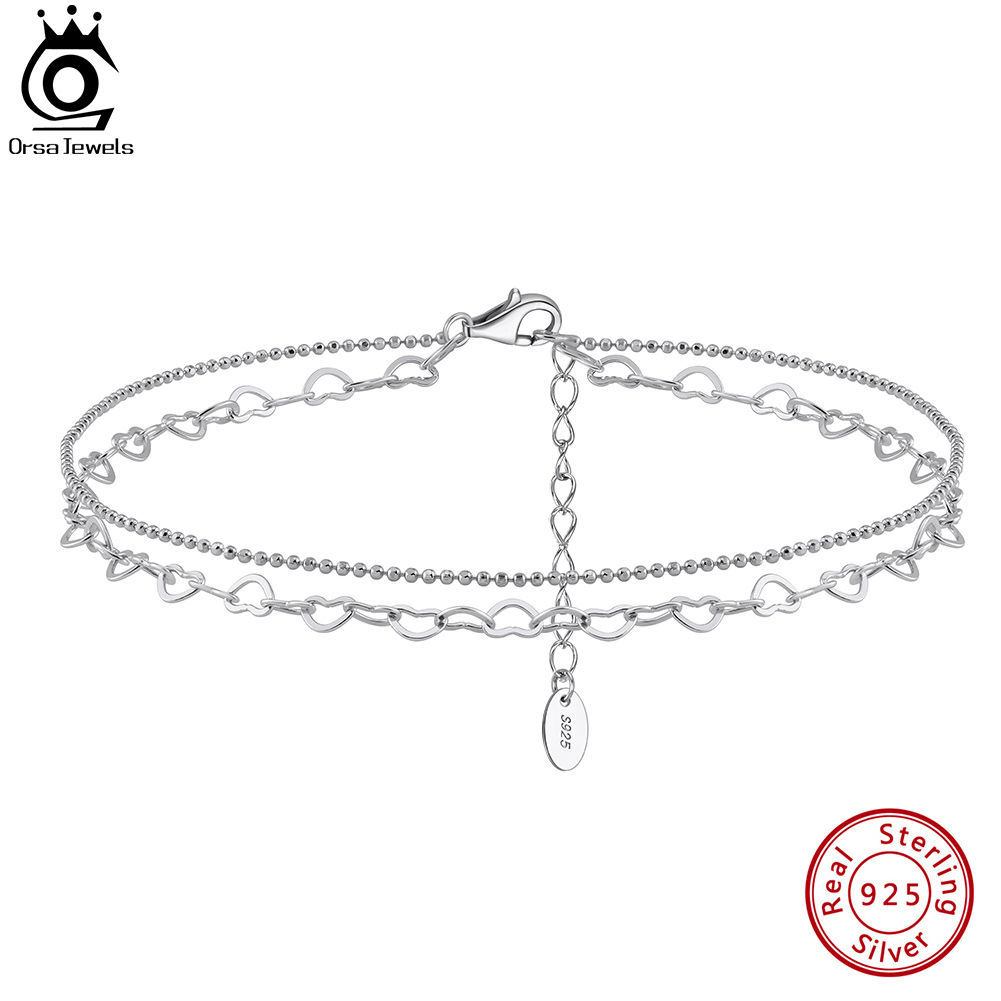 ORSA JEWELS Layered Link Chain - Beaded Anklet Chain recensione e prezzo