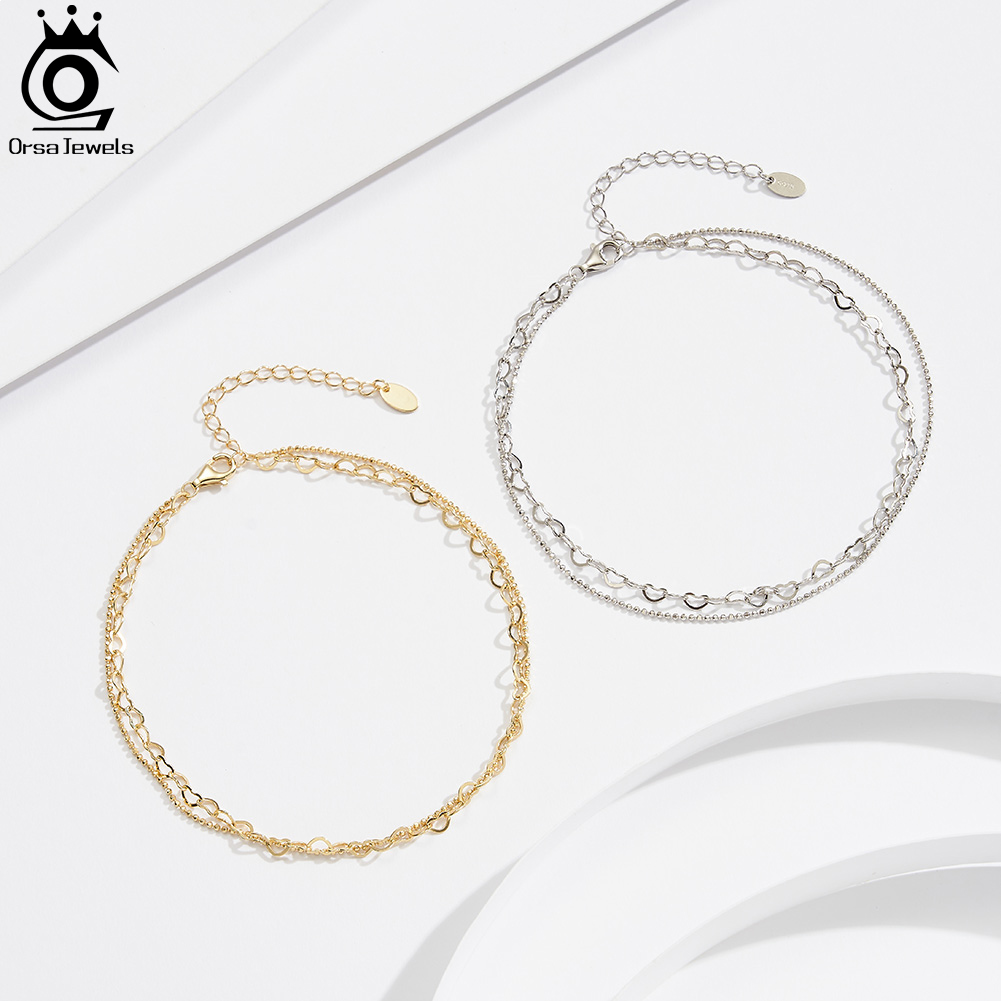 ORSA JEWELS Layered Link Chain - Beaded Anklet Chain recensione e prezzo