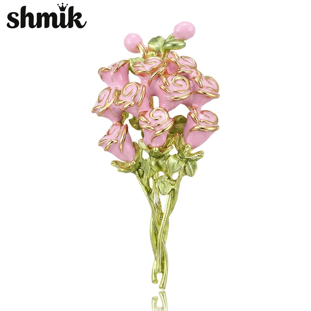Pink Enamel Rose Bouquet Brooc - Women Accessories Bouquet recensione e prezzo
